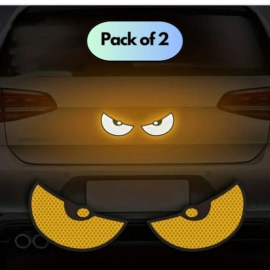 Pack of 2 monster eyes car reflective stickers for enhancing vehicle visibility and style