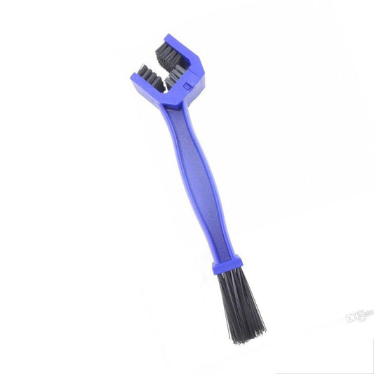 Motorbike chain cleaning brush designed for effective cleaning of motorcycle chains in blue