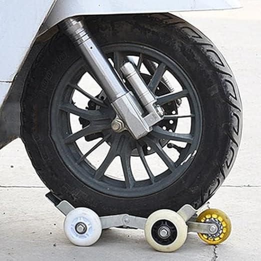 Motorcycle flat tire emergency kit featuring a portable tire repair tool and replacement wheels for quick fixes