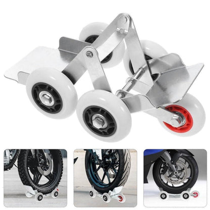 Motorcycle flat tire emergency tool with durable wheels for easy tire repair and transportation