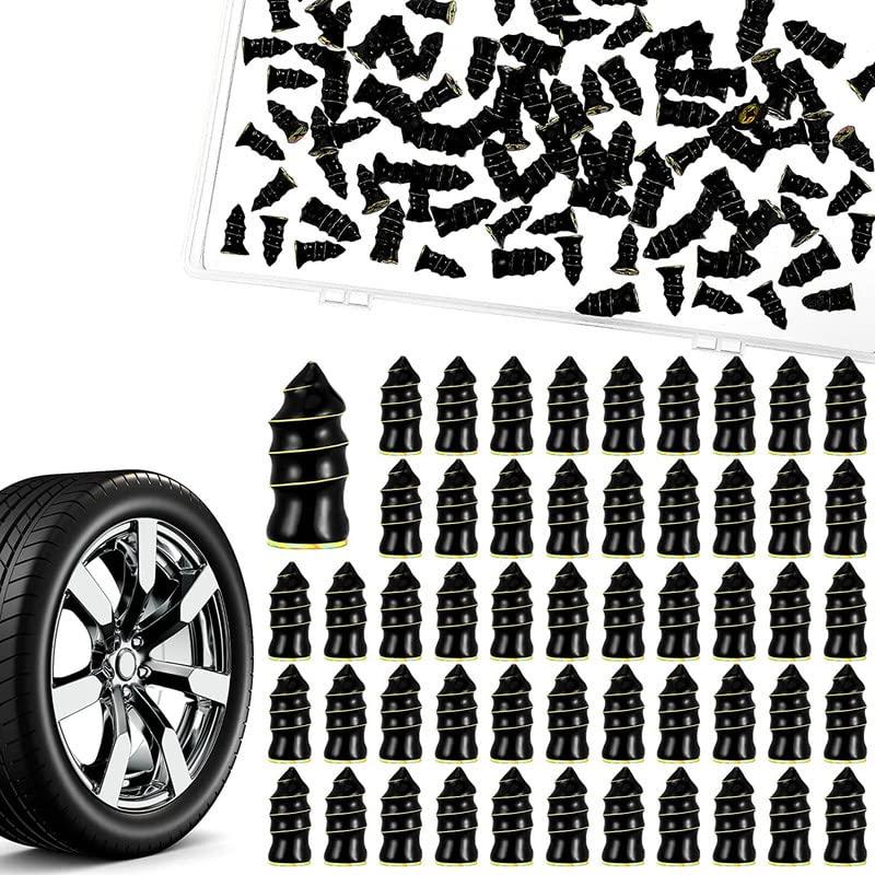 Motorcycle tire repair plugs in a storage case, ideal for quick tire fixes and maintenance.