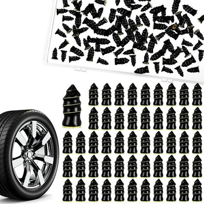 Motorcycle tire repair plugs in a storage case, ideal for quick tire fixes and maintenance.