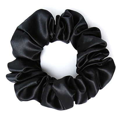 Black mulberry silk elastic band for hair with smooth and shiny texture by Amd-Deodap