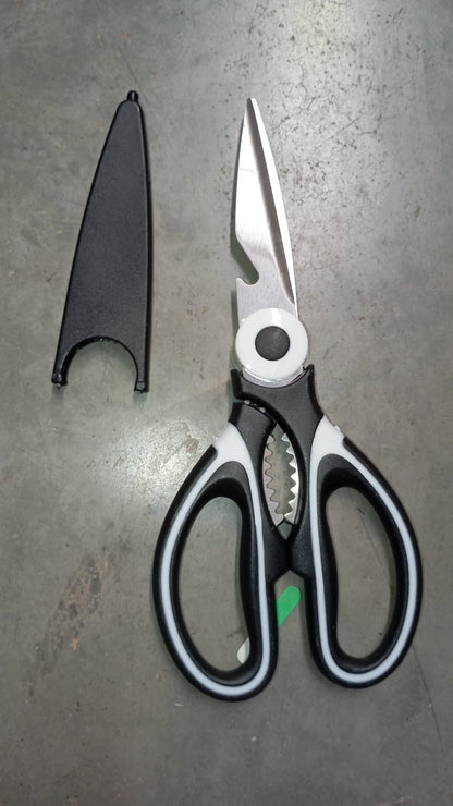 Your Brand multi function kitchen scissors with protective cover for versatile food preparation