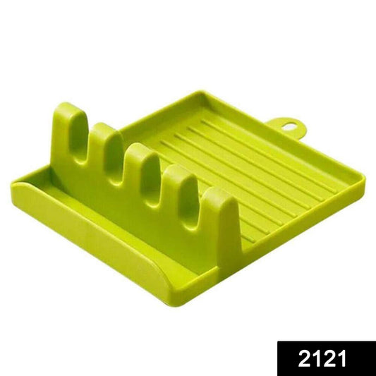 Your Brand multi-functional spatula holder in green, designed for convenient kitchen tool organization