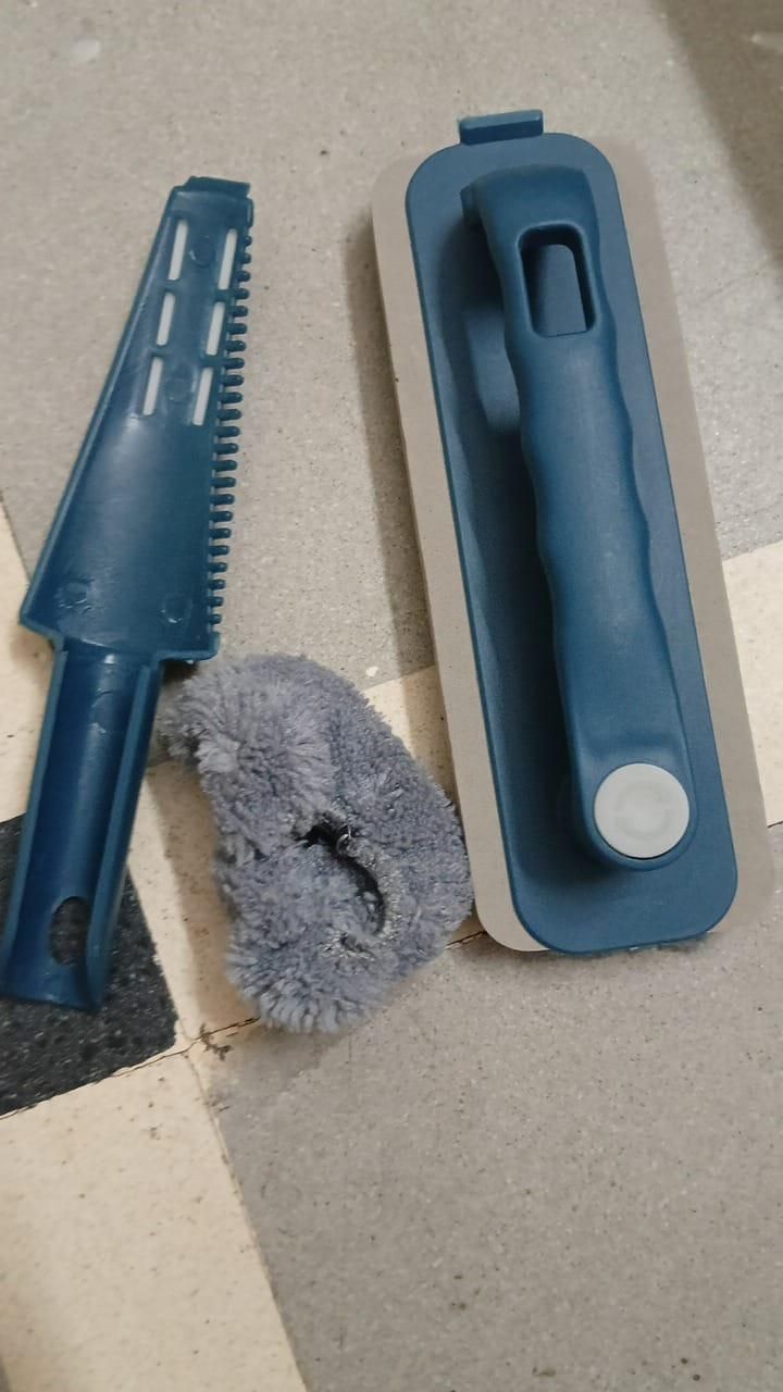 THE GIR FARMER multi-purpose cleaning brush for home with detachable blue handle and brush heads