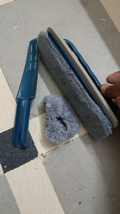 THE GIR FARMER multi-purpose cleaning brush for home with blue handle and replaceable scrub pads