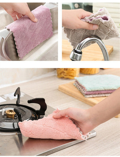 Set of multi-purpose kitchen wash towels for cleaning, drying, and versatile kitchen use