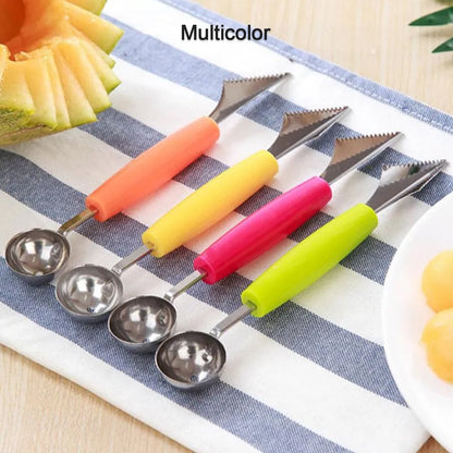 Quickslice multifunctional fruit scooper set in multicolor, perfect for easy fruit preparation