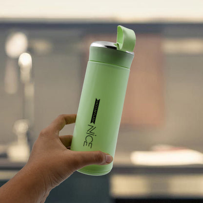 Your Brand Leak Proof Glass Water Bottle 400ml in Green with Easy-Sip Lid for Hydration on the Go