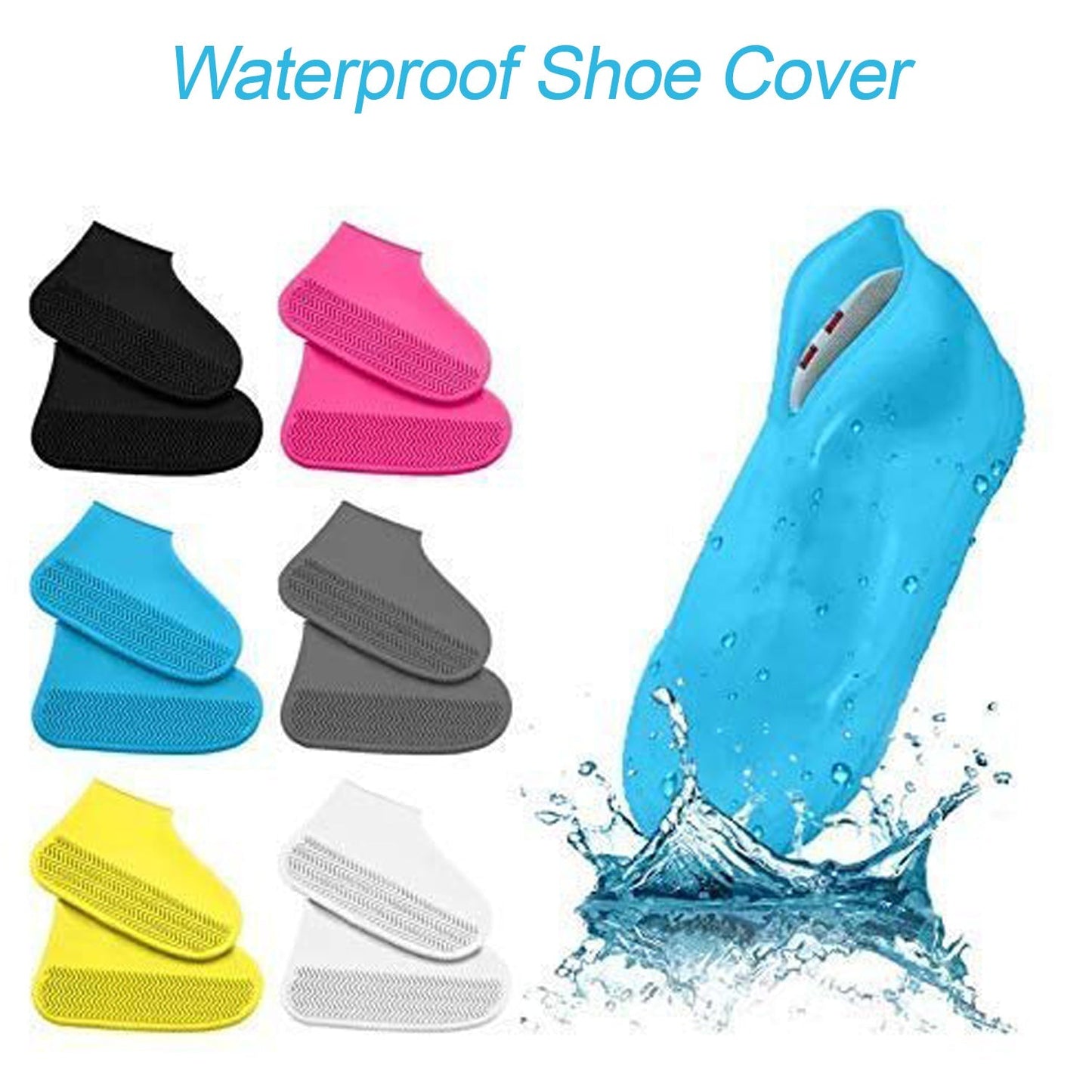 Your Brand non-slip silicone shoe covers in various colors protecting shoes from water and mud