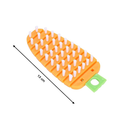 Non-toxic vegetable scrubbing brush with ergonomic design for effective cleaning of vegetables