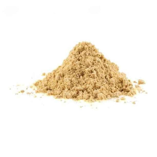 Plant-based organic asafoetida powder in beige color for enhancing flavors in vegetarian dishes