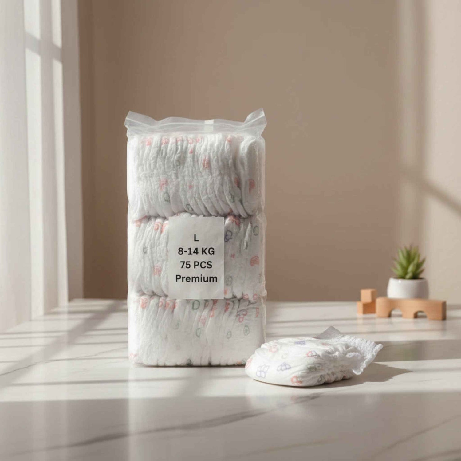The Gir Farmer Organic Baby Diapers Large Size (L) – 75 Pack | Soft, Rash-Free & Ultra Absorbent