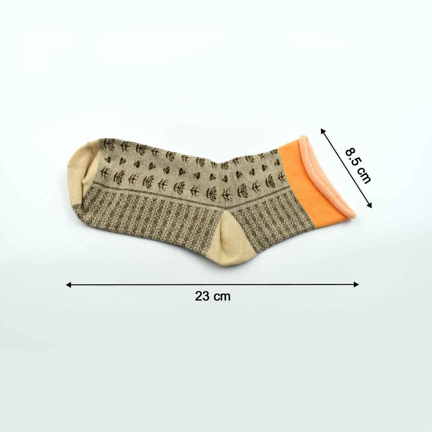 Your Brand organic breathable socks in earthy tones with a unique pattern and comfortable fit