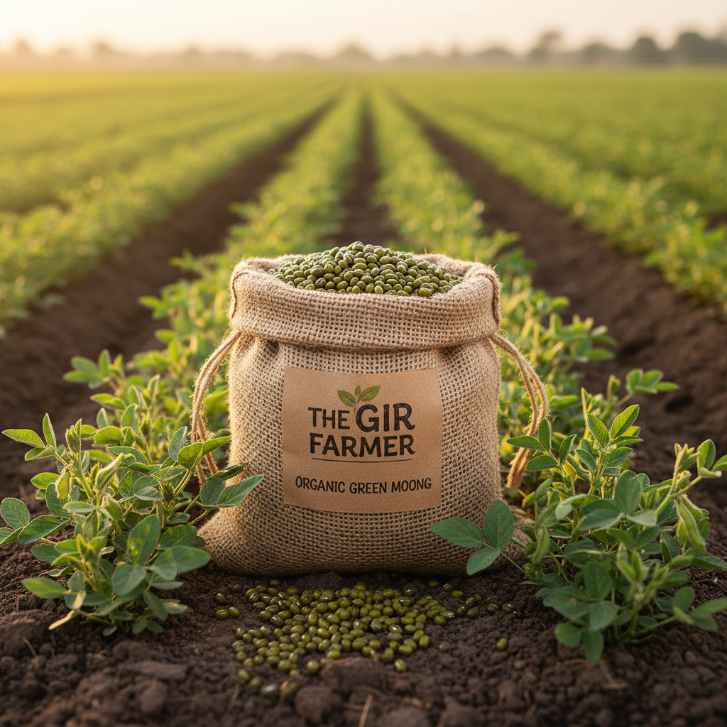 The Gir Farmer Organic Whole Moong – Unpolished Whole Green Gram, Protein Rich & Naturally Grown