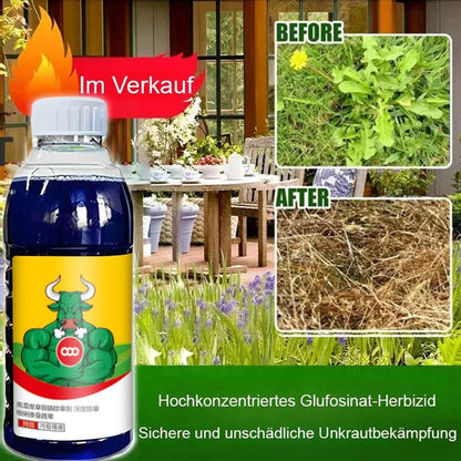 Organic glufosinate herbicide in a bottle for effective weed control before and after application