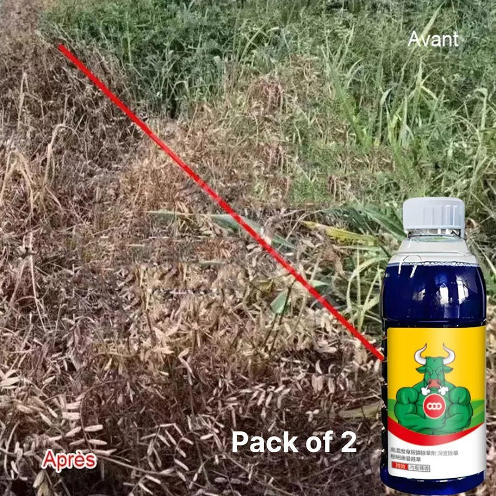 Pack of 2 organic glufosinate herbicide bottles for effective weed control in fields