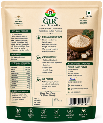 Organic Singoda Flour in a 1kg package, ideal for gluten-free cooking and traditional Indian recipes