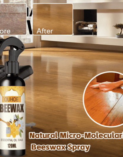 OUHOE Beeswax Spray for Natural Wood Care, ideal for organic wood polish applications on floors and furniture