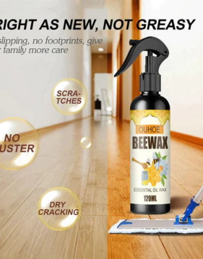 OUHOE Beewax 120ml organic wood polish spray for maintaining wooden floors without greasiness