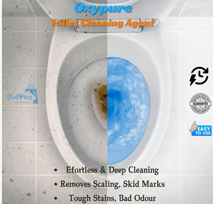 Antibacterial toilet cleaner 100g showing before and after cleaning results on toilet bowl by THE GIR FARMER