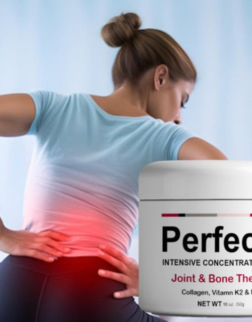 Bone pain relief cream with collagen by The Gir Farmer shown with woman experiencing lower back pain