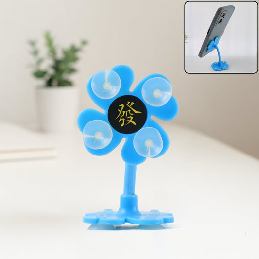 Blue flower design phone holder for car with a stable base for hands-free use