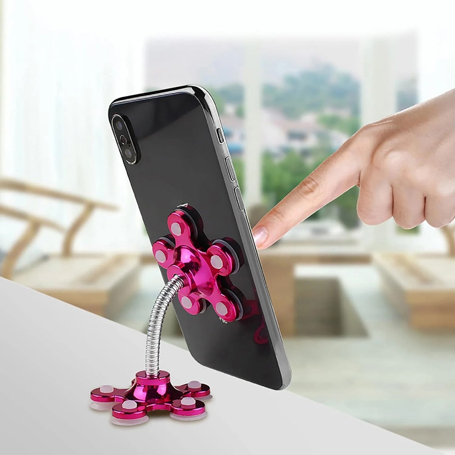 Your Brand Flexible Phone Holder for Car with a Flower Design and Adjustable Viewing Angle