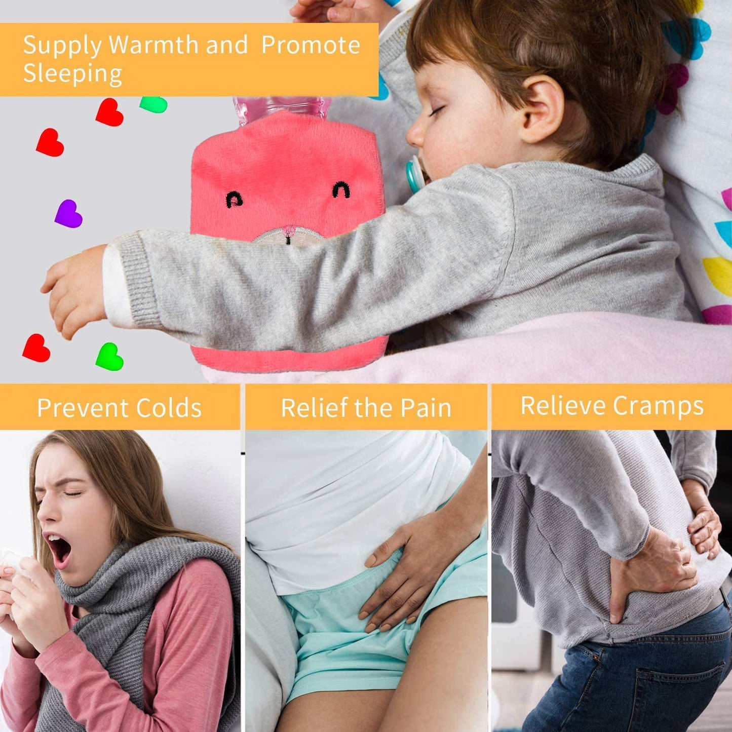 Pink hot water bag for cramps providing warmth and pain relief for comfort and relaxation