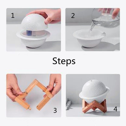 Step-by-step guide for using the Your Brand planet light humidifier with assembly instructions