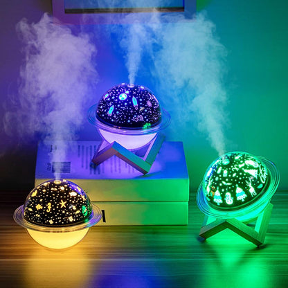 Colorful planet light humidifier with mist effects, perfect for home decor and relaxation