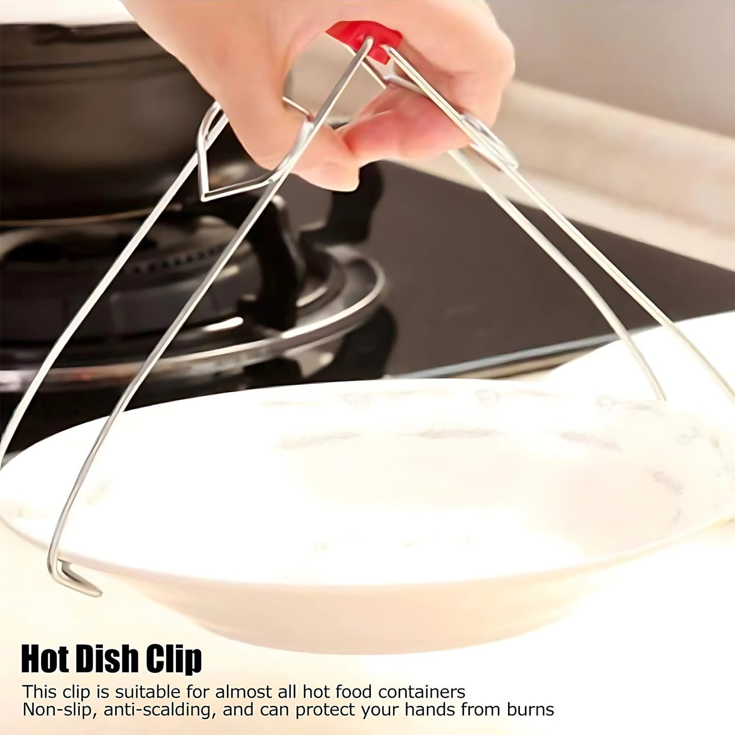 Heavy-Duty Stainless Steel Kitchen Dish Plate Bowl Vessel Gripper Tong (1 Pc) Your Brand