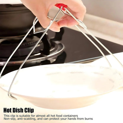 Heavy-Duty Stainless Steel Kitchen Dish Plate Bowl Vessel Gripper Tong (1 Pc) Your Brand
