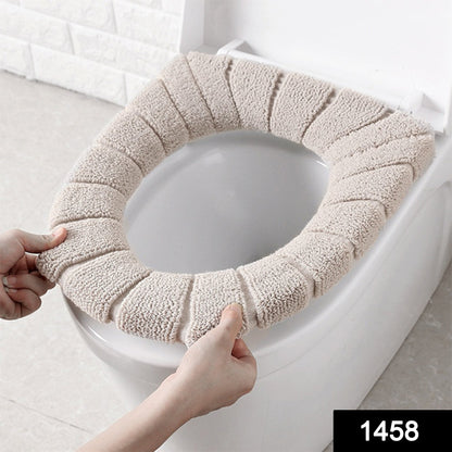 Beige plush toilet seat cover designed for comfort and warmth in any bathroom decor