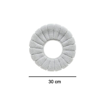 Soft and cozy plush toilet seat cover in gray, measuring 30 cm for comfortable bathroom use