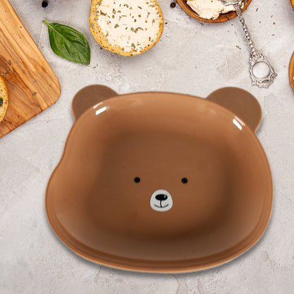 Durable Food Serving Plate, Bear Shaped Plate Cartoon Snack Plates For Serving Fruits & Desserts (1 Pc) Your Brand