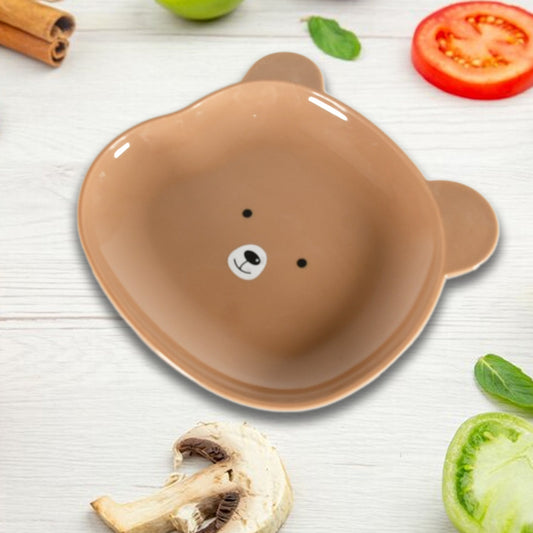 Durable Food Serving Plate, Bear Shaped Plate Cartoon Snack Plates For Serving Fruits & Desserts (1 Pc) Your Brand