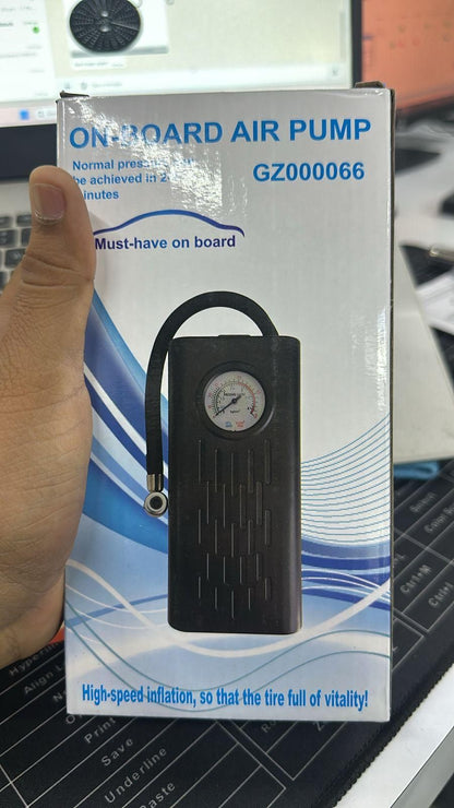 Portable air compressor tire inflator with a gauge for quick and easy tire inflation