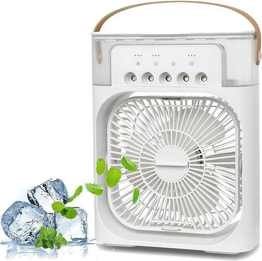 The Gir Farmer white portable fan for home and office with handle and control buttons