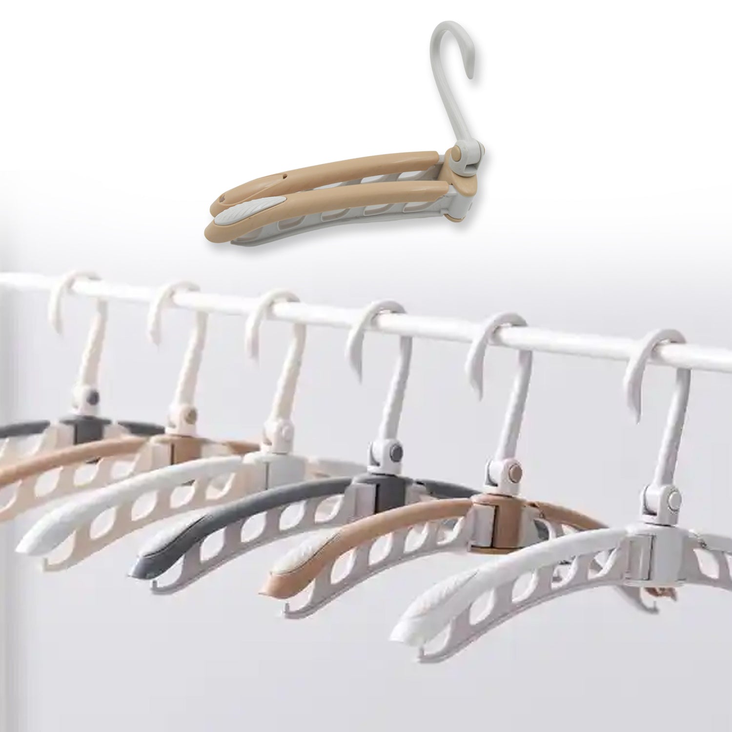 Portable folding clothes hanger in various colors for convenient drying and storage