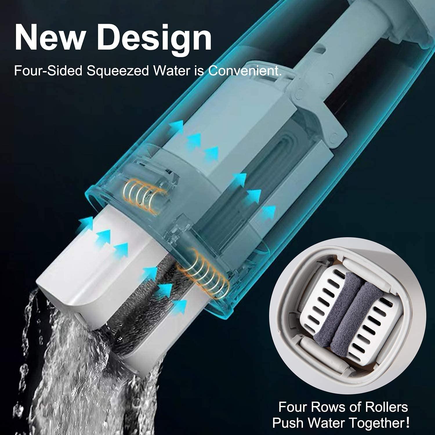 Portable mini mop with innovative four-sided squeezed water design for convenient cleaning