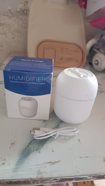 Your Brand portable mini USB humidifier with warm light and USB cable for easy use