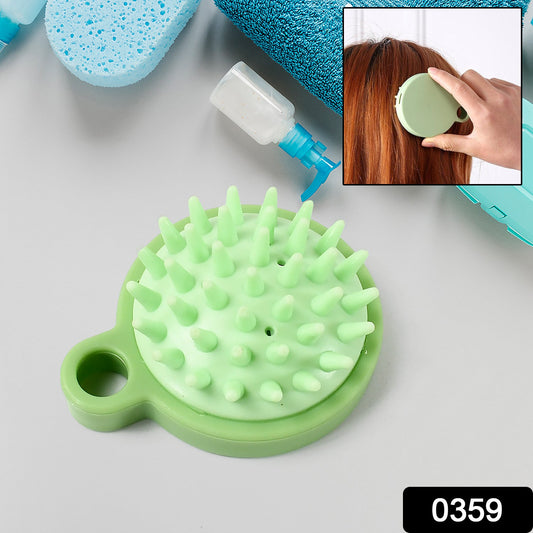 Your Brand portable scalp massage comb with soft silicone bristles for relaxing scalp stimulation