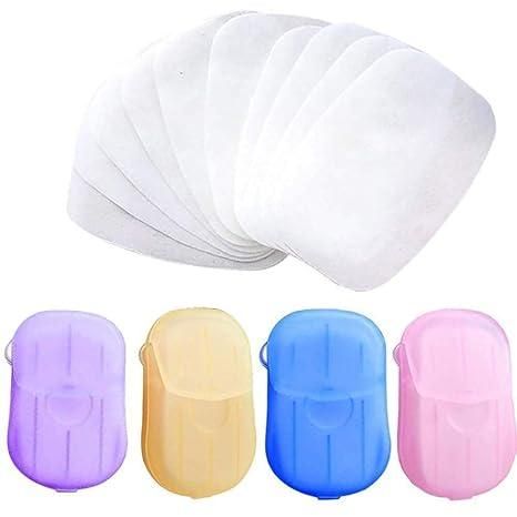 Portable scented paper soap in various colors for convenient on-the-go hygiene