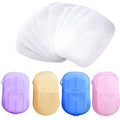 Portable scented paper soap in various colors for convenient on-the-go hygiene