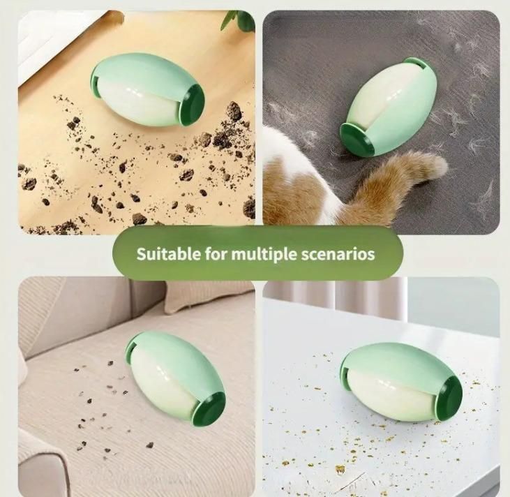 Portable silicone lint roller designed for multiple surfaces with an ergonomic shape for easy use