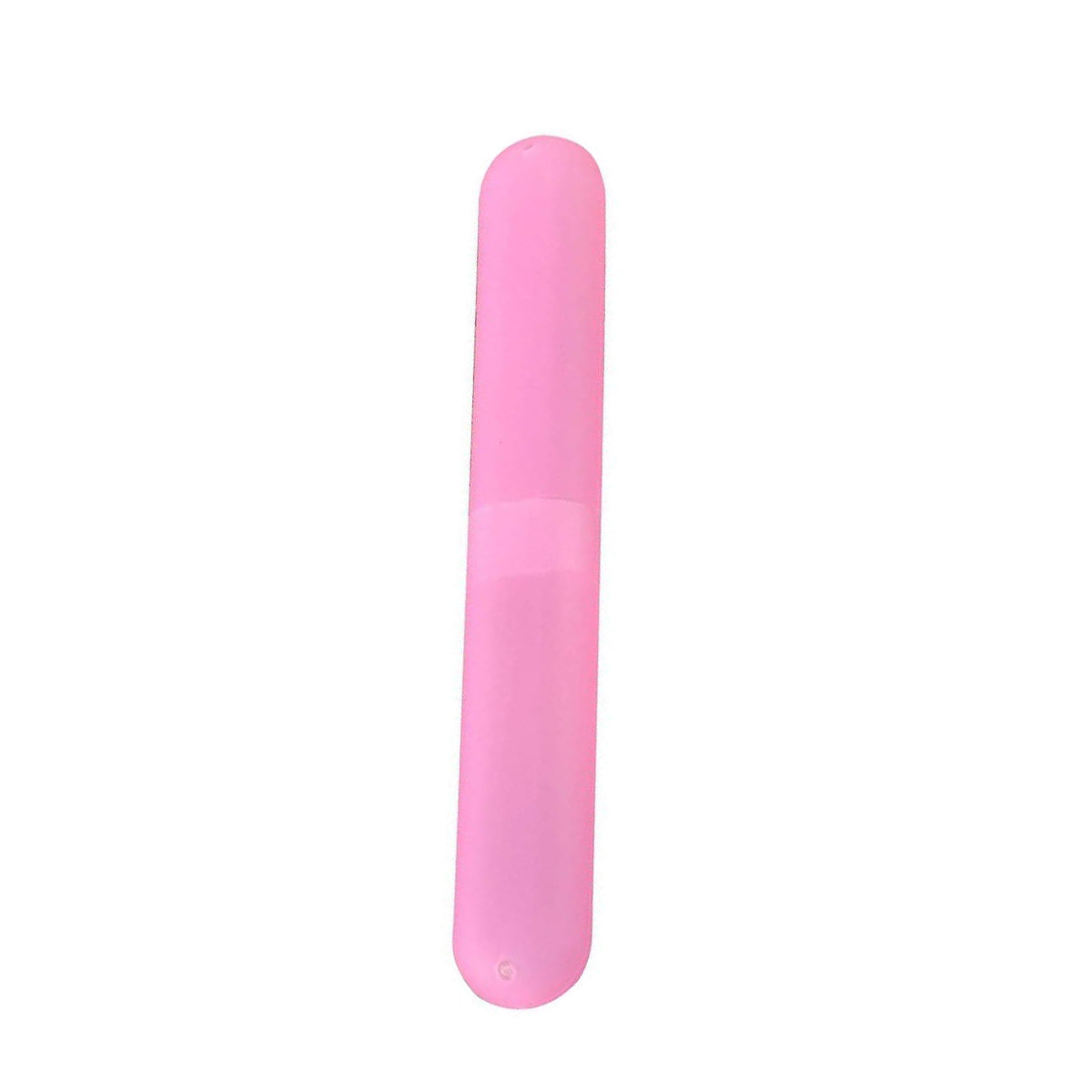 Pink portable toothbrush case made from durable silicone for travel and storage convenience