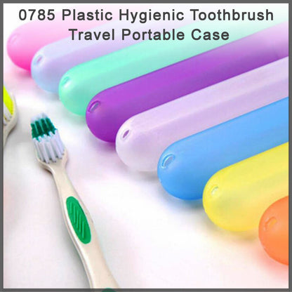 Colorful plastic portable toothbrush case for hygienic travel and storage of toothbrushes