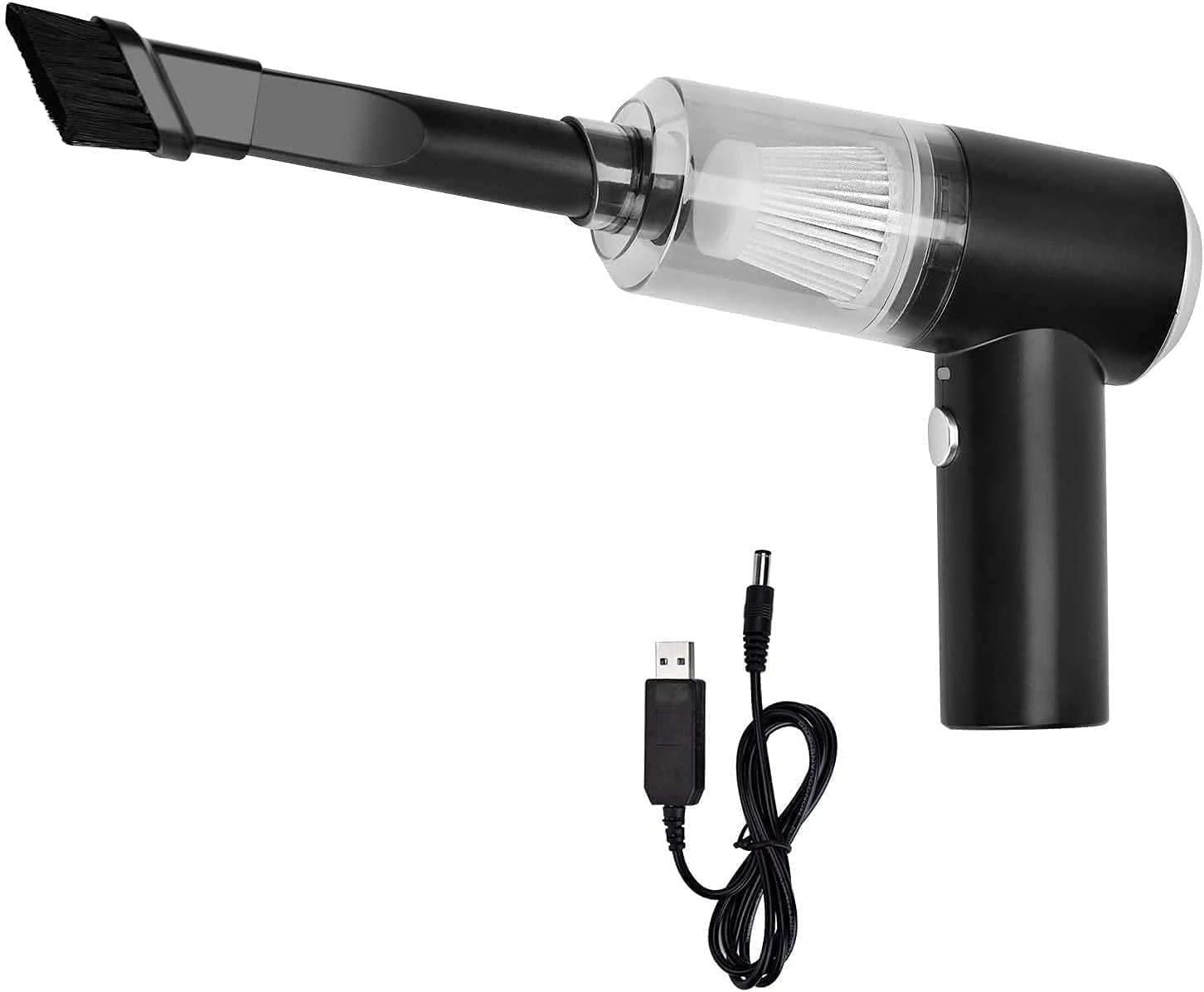 THE GIR FARMER portable vacuum cleaner for car interior with long nozzle and USB charging cable